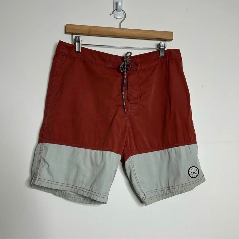 Katin Surf Board Short Men’s 32 Red Surfing Swimming Beach Swim Drawstring